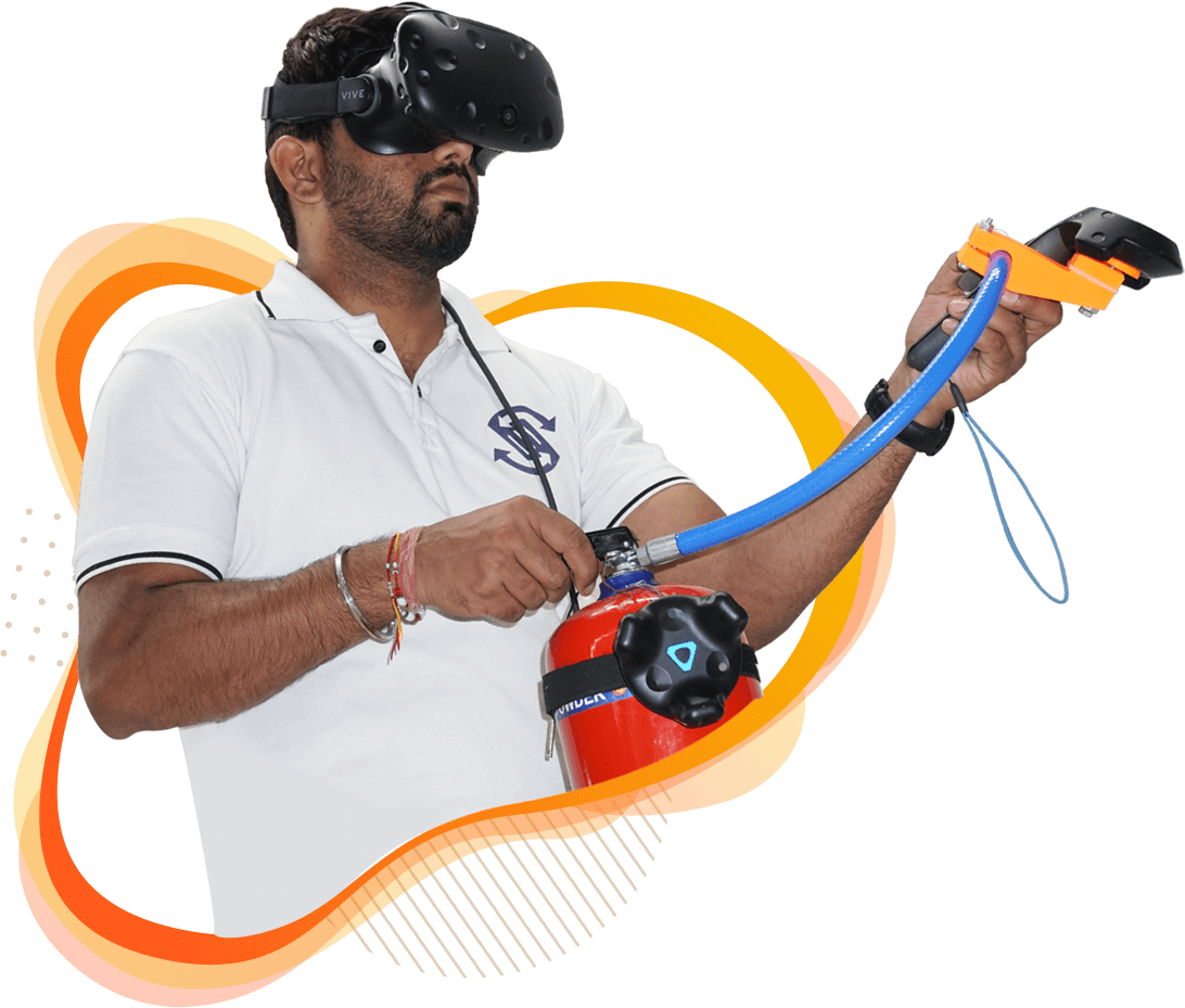 VR fire extinguisher training simulator